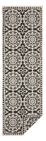 Tappeto da esterno nero e crema , 80 x 250 cm Jardin - NORTHRUGS