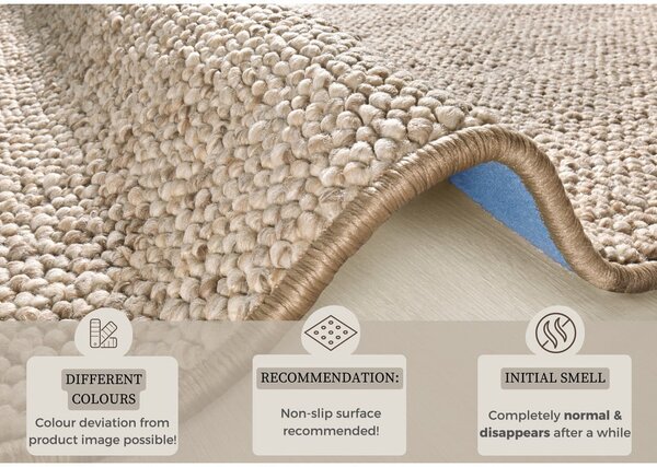 Passatoia beige scuro 80 x 200 cm Wolly - BT Carpet