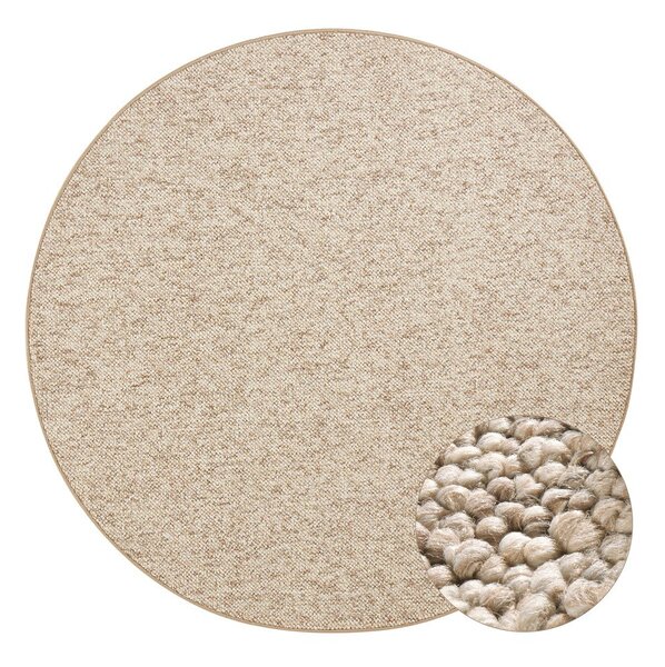 Tappeto rotondo marrone chiaro ø 133 cm Wolly - BT Carpet