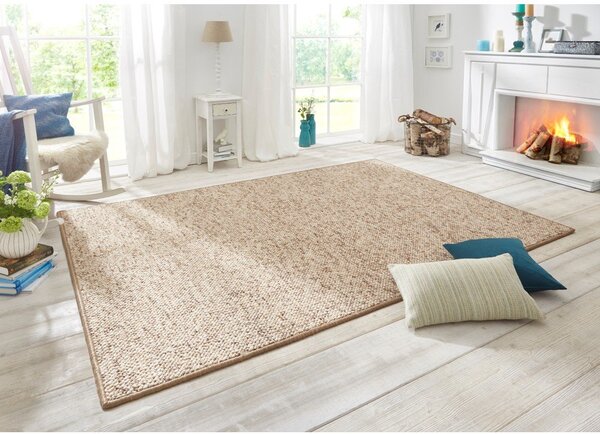 Passatoia beige scuro 80 x 200 cm Wolly - BT Carpet