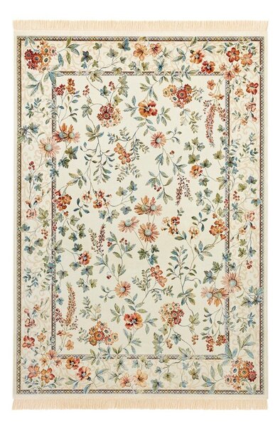 Tappeto in viscosa crema 95x140 cm Oriental Flowers - Nouristan