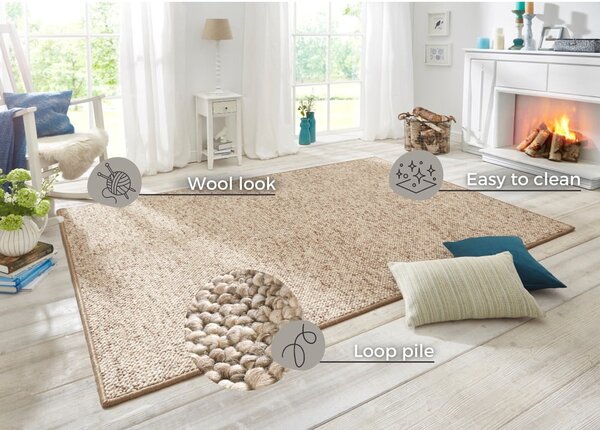 Tappeto beige scuro 160 x 240 cm Wolly - BT Carpet
