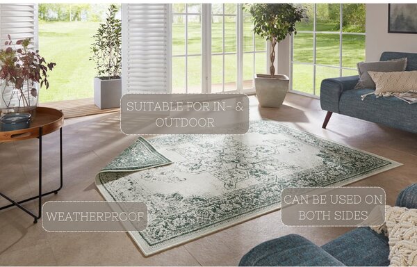 Tappeto da esterno verde e crema , 160 x 230 cm Borbon - NORTHRUGS