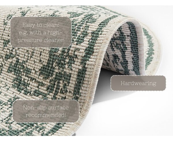 Tappeto da esterno verde e crema , ø 140 cm Borbon - NORTHRUGS