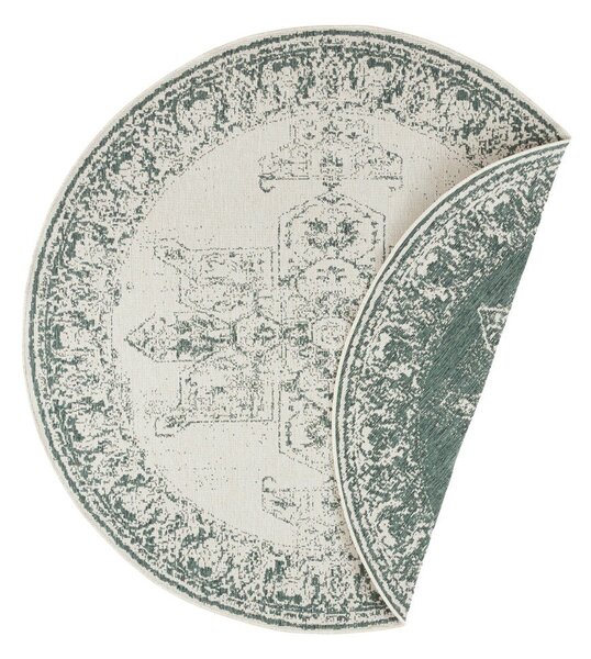 Tappeto da esterno verde e crema , ø 140 cm Borbon - NORTHRUGS
