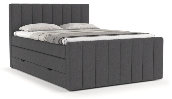 Letto boxspring grigio con contenitore 140x200 cm Ruby - Maison de Rêve