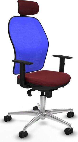 Sedia da ufficio con poggiatesta Piqueras y Crespo 1D086N2 Rosso granato