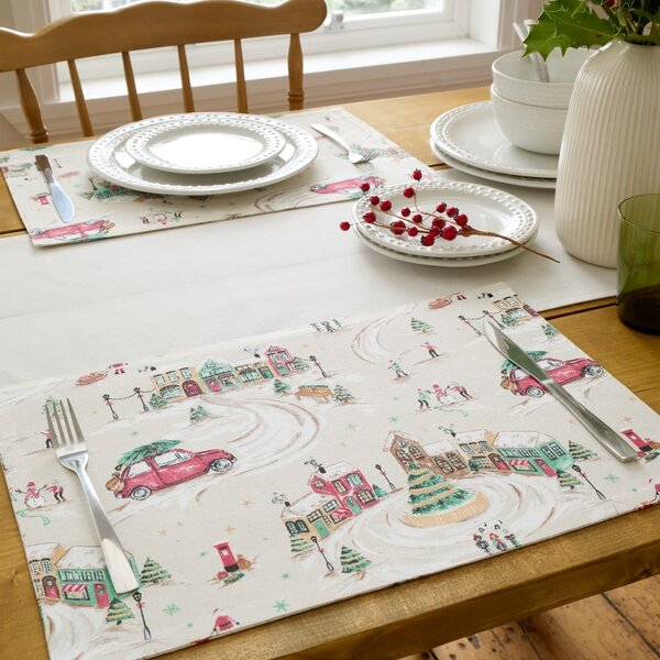 Tovagliette in set in cotone 4 pz 30x46 cm Christmas Town – Catherine Lansfield