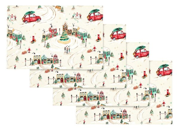 Tovagliette in set in cotone 4 pz 30x46 cm Christmas Town – Catherine Lansfield