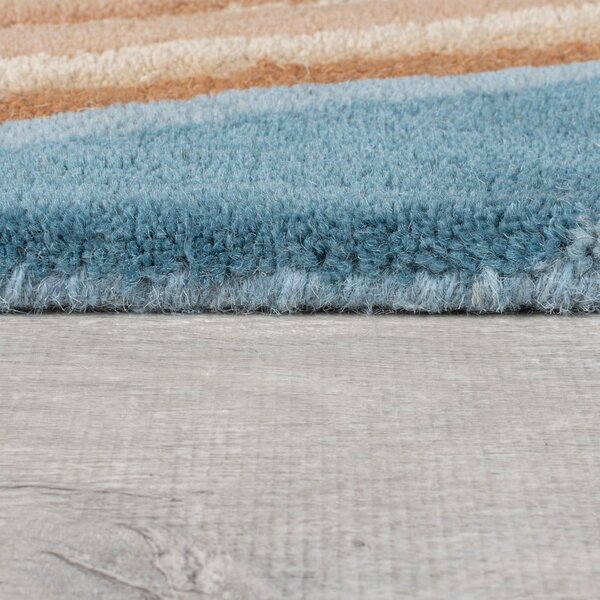 Tappeto blu in lana tessuto a mano 160x230 cm Abstract Flow - Flair Rugs