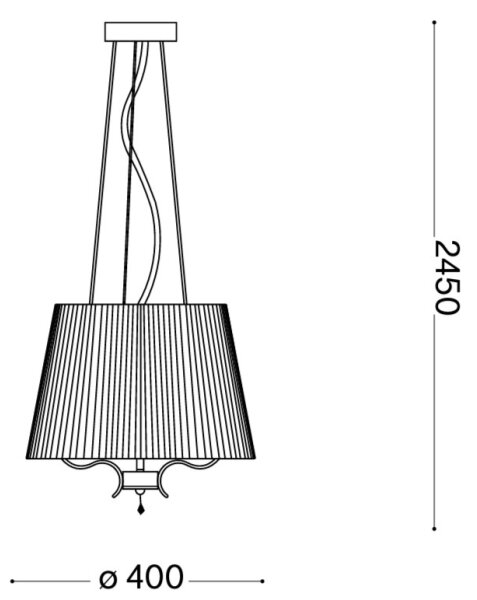 Ideal Lux - Lampadario a sospensione con filo PEGASO 3xE14/28W/230V diametro 40 cm cromo lucido