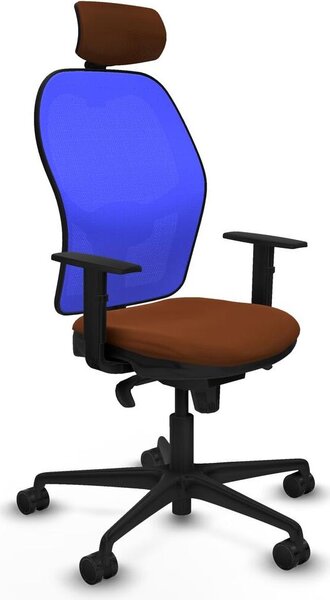 Sedia da ufficio con poggiatesta Piqueras y Crespo 1D036N2 Blu Marrone
