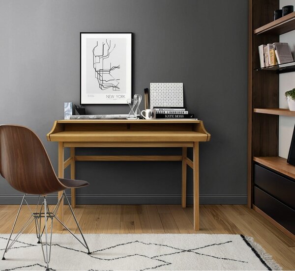 Scrivania in stile segreteria con effetto rovere 44x115 cm Carteret – Woodman
