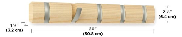 Appendiabiti da parete in legno di frassino in colore naturale Flip - Umbra