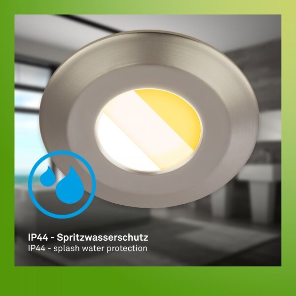 Briloner 7588032-SET 3xLED Lampada da incasso per bagno KLIRA LED/4,9W/230V IP44 cromo