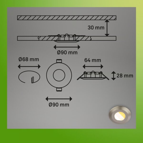 Briloner 7588032-SET 3xLED Lampada da incasso per bagno KLIRA LED/4,9W/230V IP44 cromo