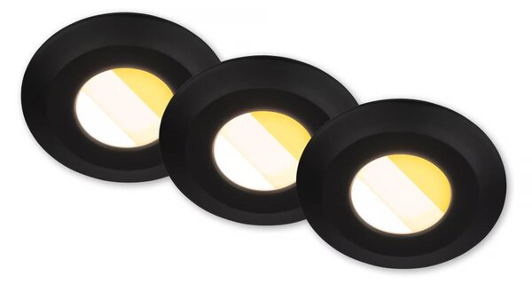 Briloner 7589035 - Set 3x LED dimmerabili per bagno, lampade da incasso KLIRA LED/4,9W/230V IP44, nero
