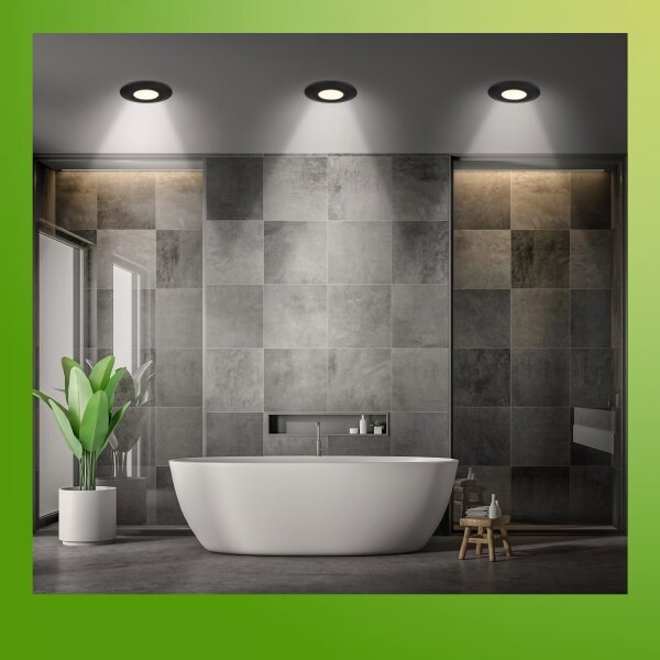 Briloner 7589035 - Set 3x LED dimmerabili per bagno, lampade da incasso KLIRA LED/4,9W/230V IP44, nero