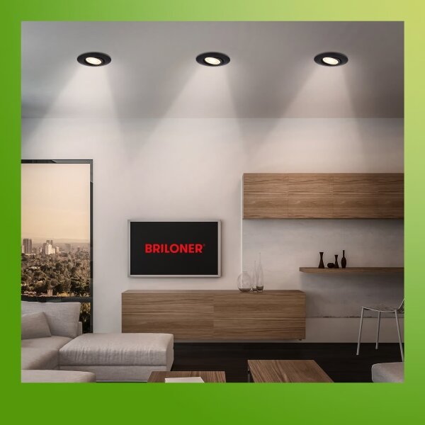 Briloner 7586035 - set di 3 faretti LED da incasso per bagno KLIRA LED/4,9W/230V IP23, nero