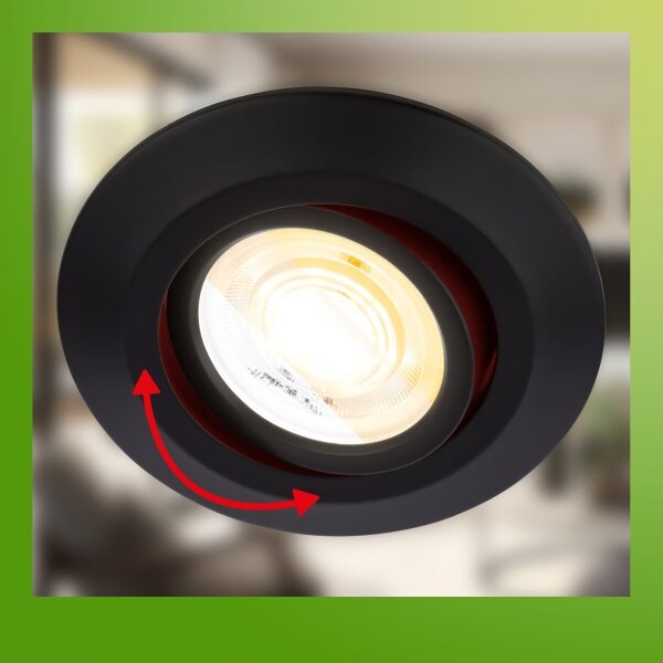 Briloner 7586035 - set di 3 faretti LED da incasso per bagno KLIRA LED/4,9W/230V IP23, nero