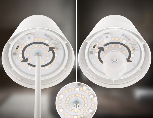 Briloner 7510016 - Lampada da tavolo LED RGBW CALIDA dimmerabile 2,5W/5V IP44 1200 mAh bianca