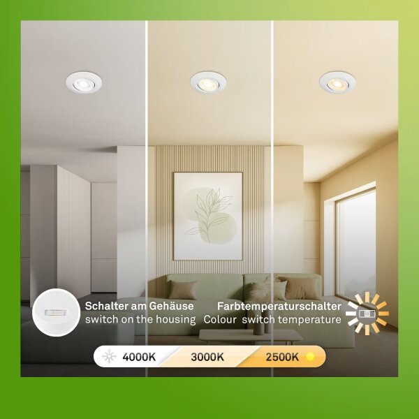 Briloner 7586036 - SET 3x LED lampade da incasso per bagno KLIRA LED/4,9W/230V IP23 bianche