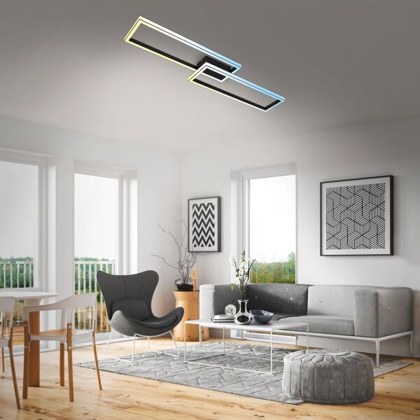 Briloner 3761015 - Plafoniera dimmerabile LED/45W/230V 2700-6500K+telecomando nero
