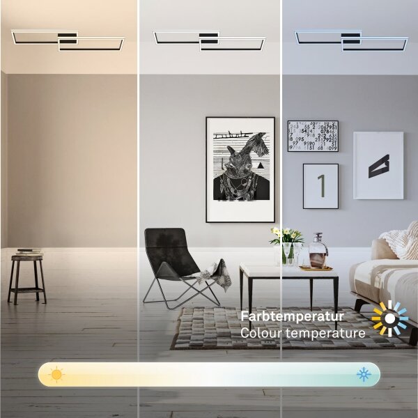 Briloner 3761015 - Plafoniera dimmerabile LED/45W/230V 2700-6500K+telecomando nero