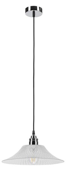 Lampada a sospensione con cavo JULL 1xE27/15W/230V, cromo lucido/trasparente