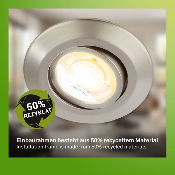 Briloner 7586032 - Set da 3 LED Plafoniera da incasso per bagno KLIRA LED/4,9W/230V IP23 cromo