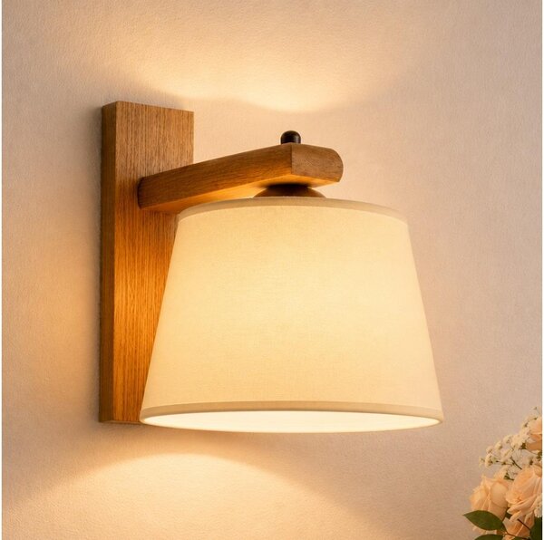 Applique AIDA 1xE27/15W/230V rovere/crema