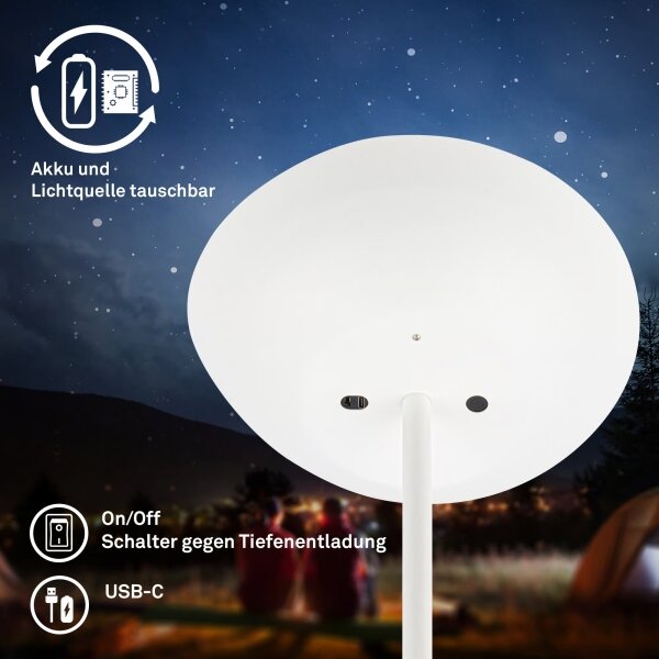 Briloner 1500016 - Lampada da terra LED dimmerabile ESTATE 8W/5V 4000 mAh bianca