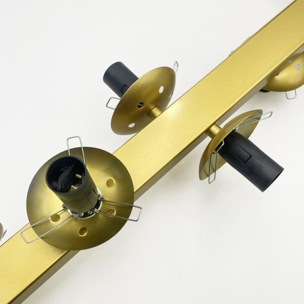 Lampadario a cavo SOLARI 10xE14/15W/230V oro/nero fumé