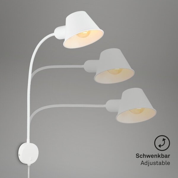 Briloner 2089-016 - Lampada da parete flessibile BRELLO 1xE27/10W/230V bianca
