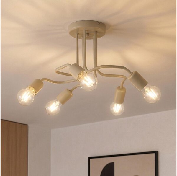 Plafoniera CHARLIE 5xE27/15W/230V beige