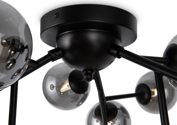 Maytoni MOD545CL-12B - Lampada da soffitto DALLAS 12xG9/28W/230V nero/vetro fumé