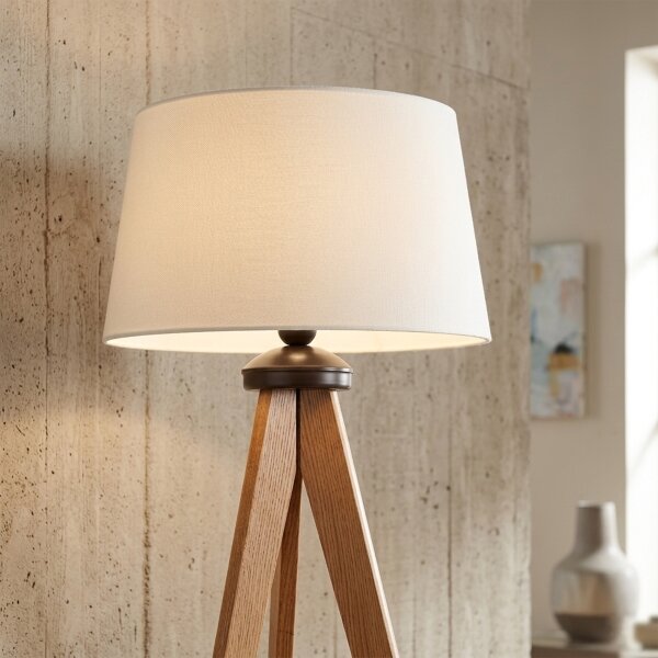 Lampada da terra AIDA 1xE27/15W/230V rovere/crema
