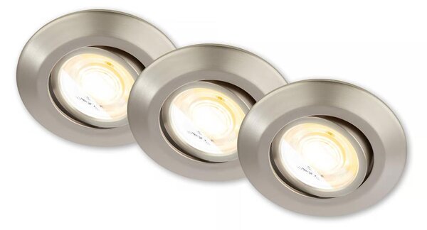 Briloner 7586032 - Set da 3 LED Plafoniera da incasso per bagno KLIRA LED/4,9W/230V IP23 cromo