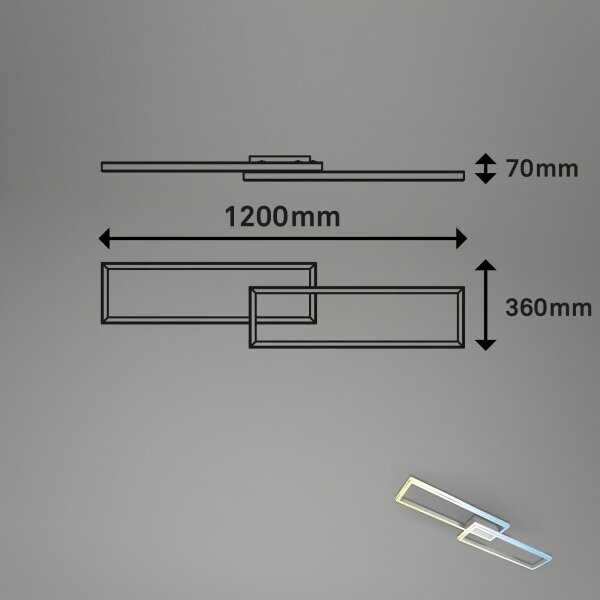 Briloner 3761019 - Plafoniera LED dimmerabile LED/45W/230V 2700-6500K + telecomando, cromo opaco