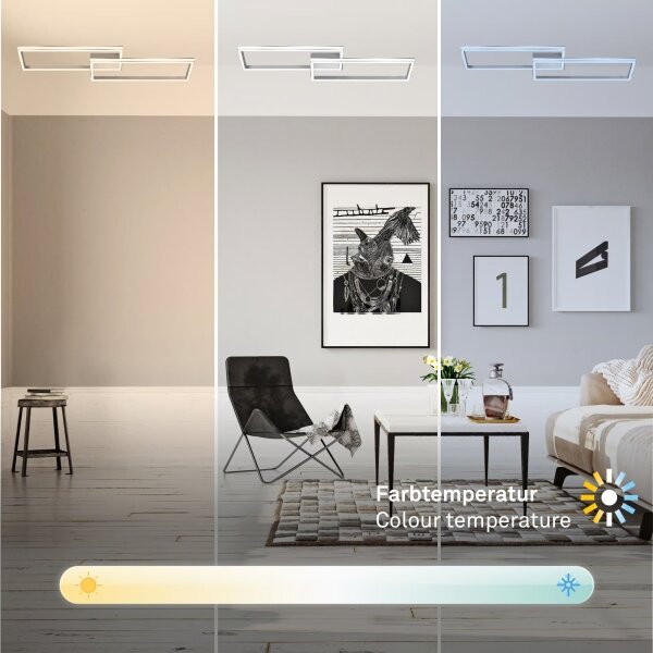 Briloner 3761019 - Plafoniera LED dimmerabile LED/45W/230V 2700-6500K + telecomando, cromo opaco