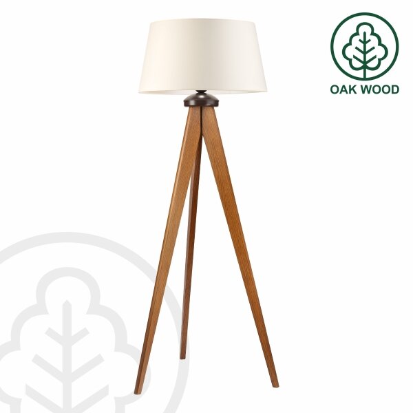 Lampada da terra AIDA 1xE27/15W/230V rovere/crema