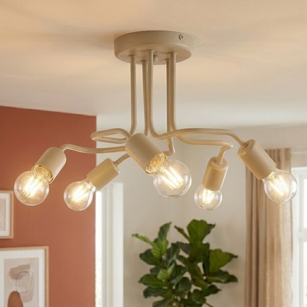 Plafoniera CHARLIE 5xE27/15W/230V beige