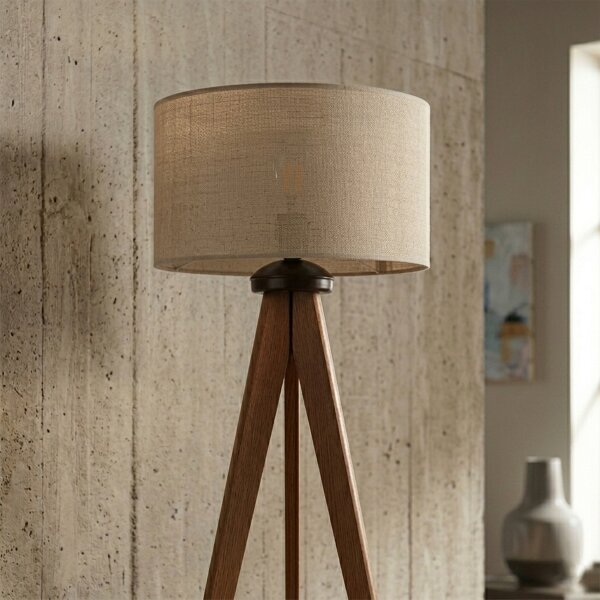 Lampada da terra AIDA 1xE27/15W/230V rovere/rafia