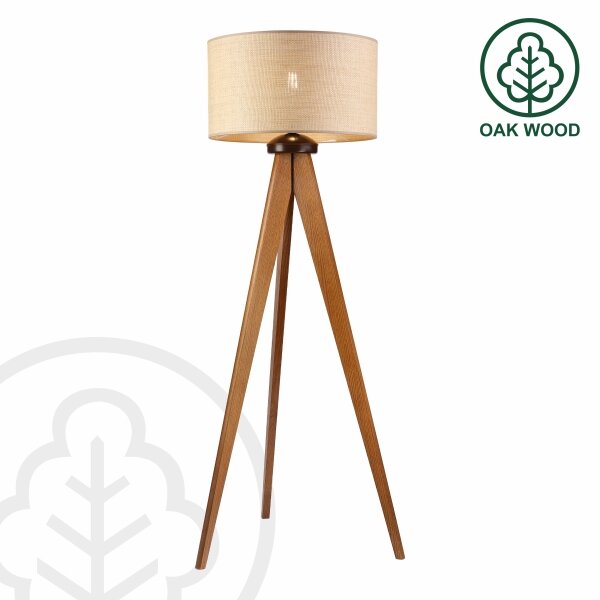 Lampada da terra AIDA 1xE27/15W/230V rovere/rafia