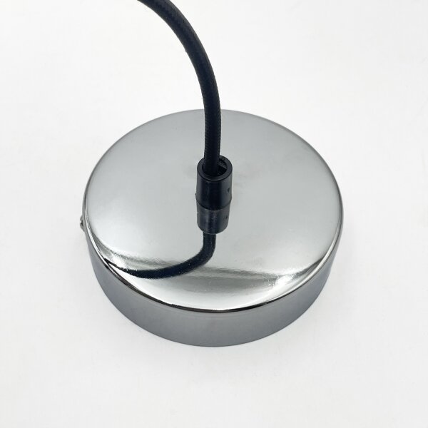 Lampadario a sospensione con cavo FLO, 1x E27, 15W, 230V, cromo lucido/trasparente
