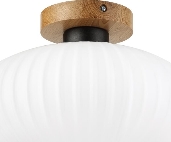 Plafoniera HARMA WOOD 1xE27/15W/230V rovere/bianco diam. 30 cm