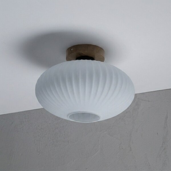 Plafoniera HARMA WOOD 1xE27/15W/230V rovere/bianco diam. 30 cm