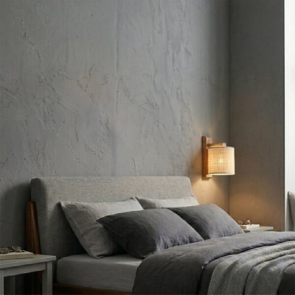 Applique AIDA 1xE27/15W/230V rovere/rafia