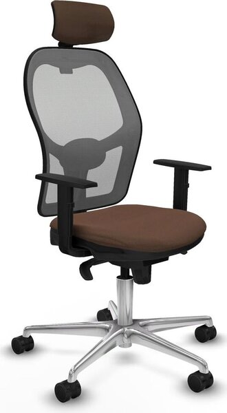 Sedia da ufficio con poggiatesta Piqueras y Crespo 1D086N2 Grigio Marrone scuro