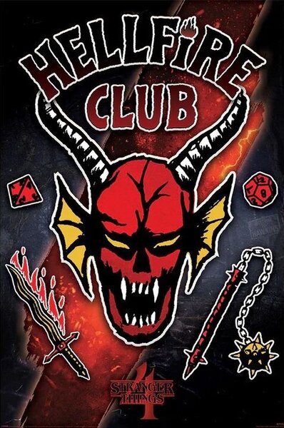 Posters, Stampe Stranger Things 4 - Hellfire Club Emblem Rift, (61 x 91.5 cm)
